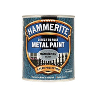 Hammerite Direct to Rust Hammered Finish Metal Paint Silver 750ml