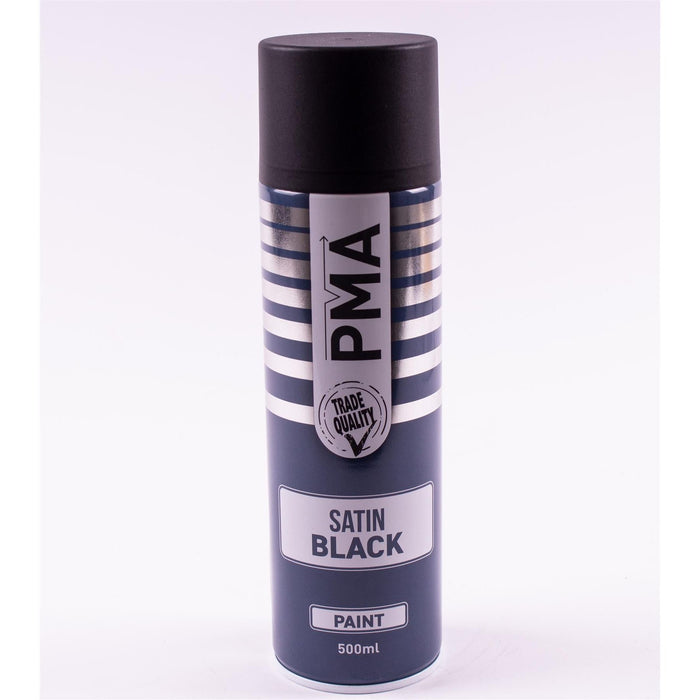 2 X Autotek Satin Black Paint Spray Aerosol 500Ml High Coverage Satin Black Autotek - Town Tools 