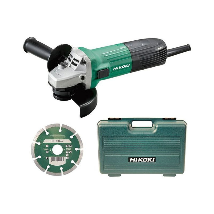 Hikoki G12STX/J8 Angle Grinder 115mm Diamond Blade & Case 600W 110V HiKOKI - Town Tools