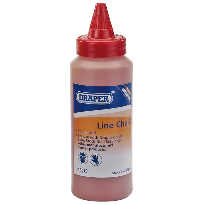 Draper Plastic Bottle of Red Chalk for Chalk Line, 115g - LCR/H