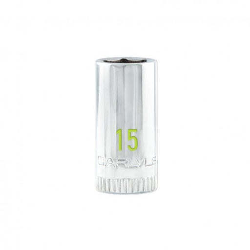 Carlyle Tools 1/4Dr 6Pt 15mm Chrome Socket - image 1