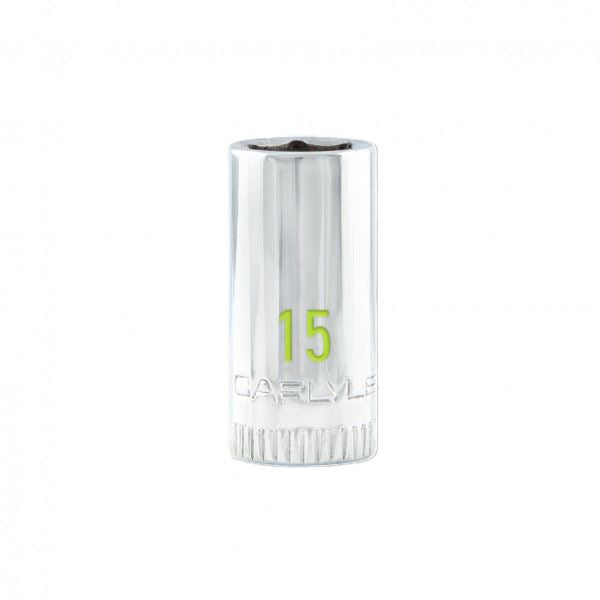 Carlyle Tools 1/4Dr 6Pt 15mm Chrome Socket
