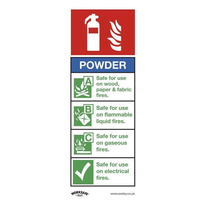 Sealey Safe Conditions Safety Sign Powder Fire Extinguisher Rigid Plastic Sealey - Town Tools 