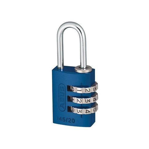 Abus Mechanical 145/20 20mm Aluminium Combination Padlock Blue 46568 ABUS Mechanical - Town Tools