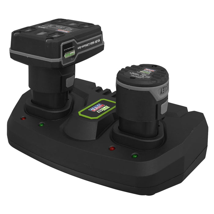 Sealey Fast Charge Dual Battery Charger for 10.8V SV10.8 Series CP108VMC2 Sealey - Town Tools 
