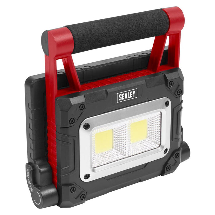 Sealey Rechargeable Solar Powered Portable Floodlight 15W COB LED LEDFL15WS Sealey - Town Tools 