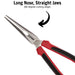 Teng Tools Long Nose Plier TPR Grip 205mm Teng Tools - Town Tools 