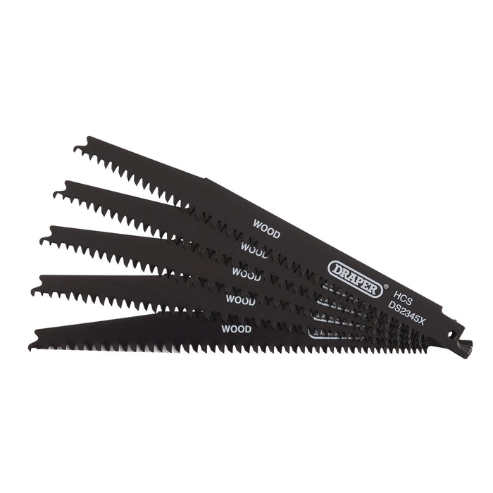 Draper Reciprocating Saw Blades for Wood and Plastic Cutting, 200mm, 6-10tpi