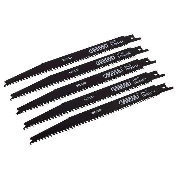 Draper Reciprocating Saw Blades for Wood and Plastic Cutting, 200mm, 6-10tpi