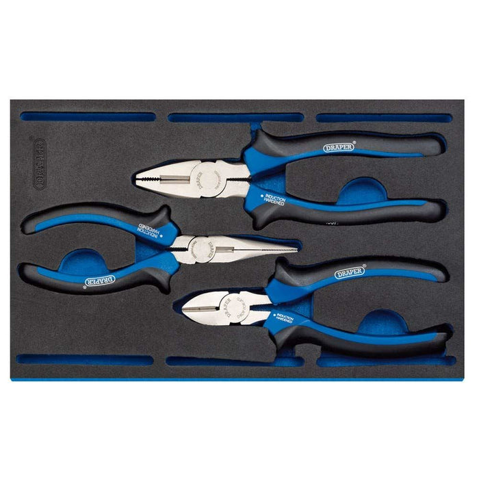 Draper Plier Set in 1/4 Drawer EVA Insert Tray (3 Piece) 63301 Draper - Town Tools 