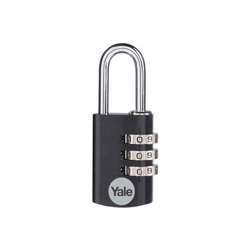 Yale Locks Aluminium Combination Padlock 20mm Black Yale Locks - Town Tools