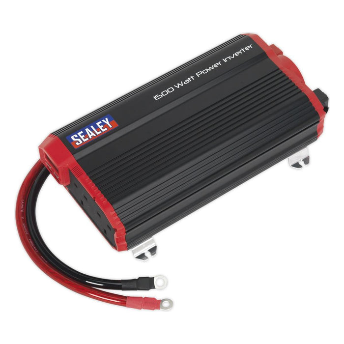 Sealey Power Inverter Modified Sine Wave 1500W 12V DC 230V ~ 50Hz PI1500 Sealey - Town Tools 