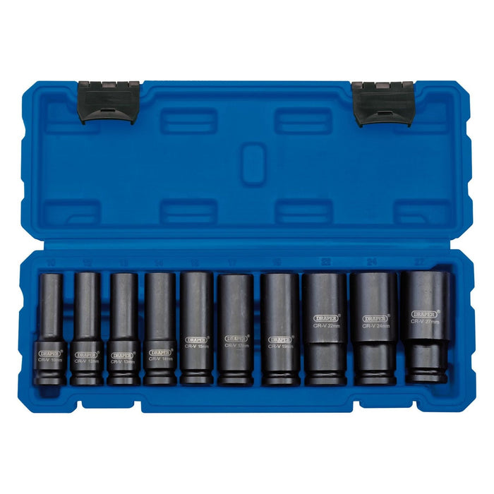 Draper Metric Deep Impact Socket Set, 1/2" Sq. Dr. (10 Piece) 83096 Draper - Town Tools 