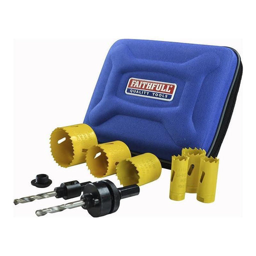 Faithfull Universal Varipitch Holesaw Plumber's Kit, 9 Piece 19-57mm Faithfull - Town Tools