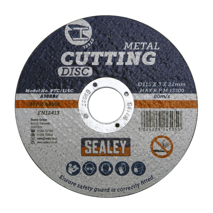 Sealey Cutting Disc115 x 3mm 22mm Bore PTC/115C Sealey - Town Tools 