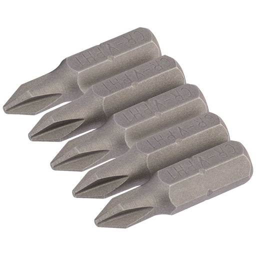 Draper Cross Slot Insert Bit, 1/4" Hex, 25mm Long, No.1 (Pack of 5) 64017 Draper - Town Tools 