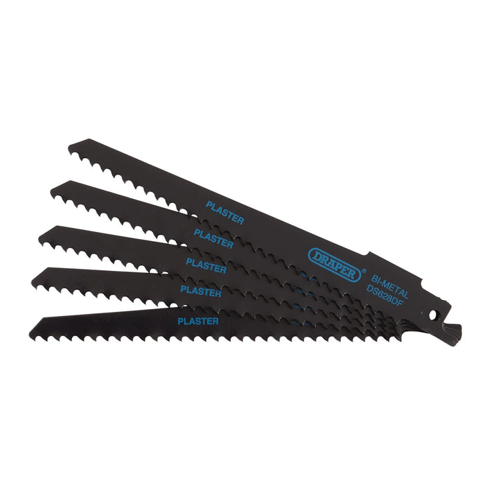 Draper Bi-metal Reciprocating Saw Blades for Plaster Cutting, 150mm, 6tpi (Pack