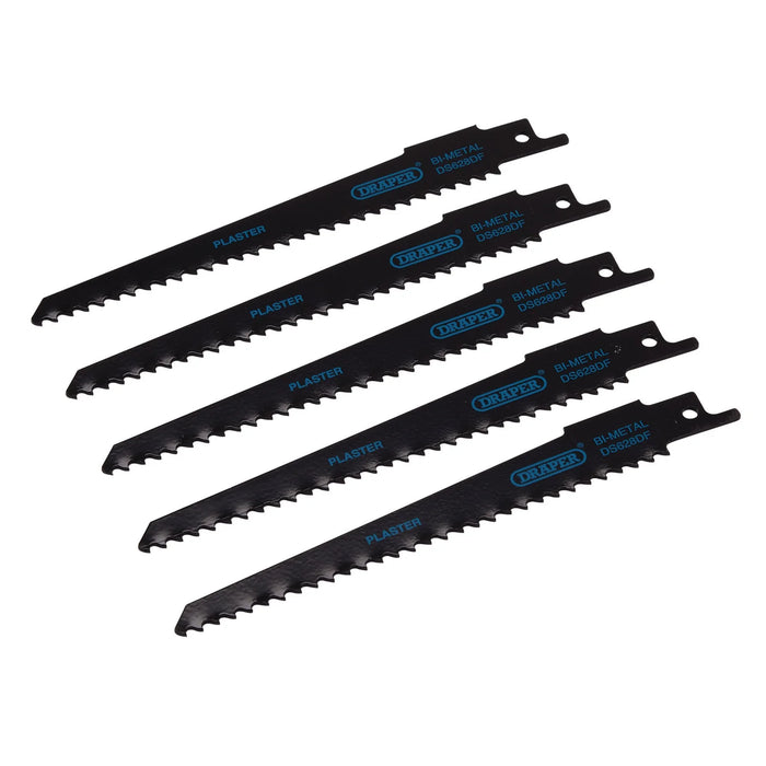 Draper Bi-metal Reciprocating Saw Blades for Plaster Cutting, 150mm, 6tpi (Pack