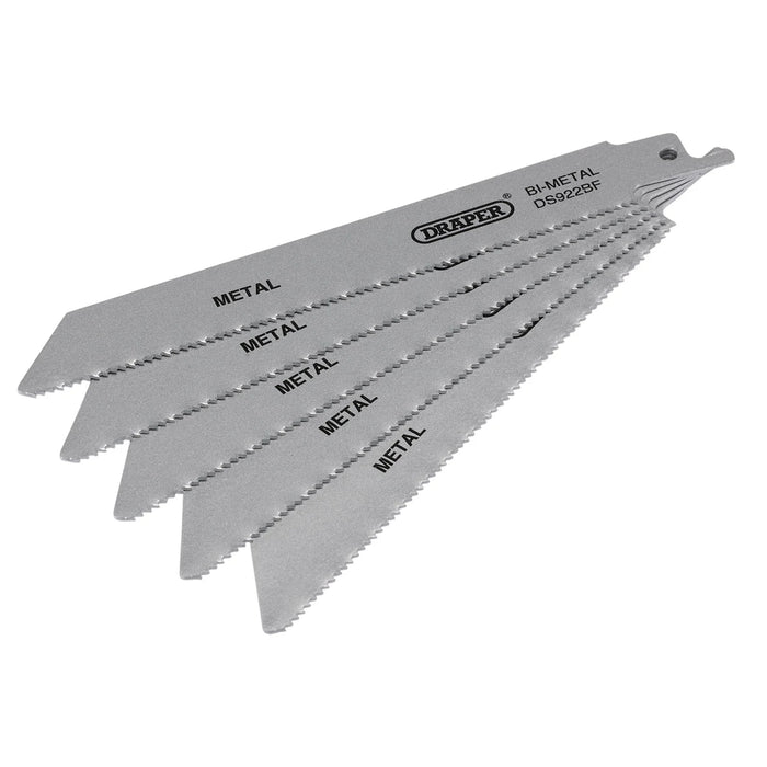Draper Bi-metal Reciprocating Saw Blades for Metal, 150mm, 14tpi (Pack of 5)