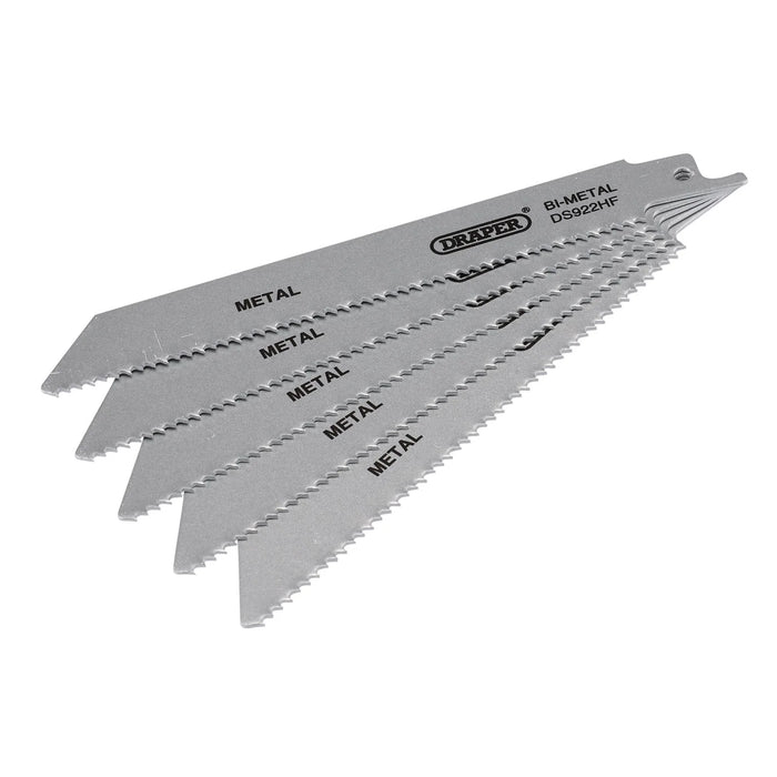 Draper Bi-metal Reciprocating Saw Blades for Metal, 150mm, 10tpi (Pack of 5)