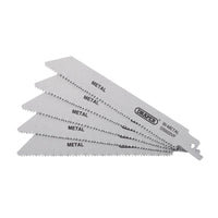 Draper Bi-metal Reciprocating Saw Blades for Metal, 150mm, 10-14tpi (Pack of 5)