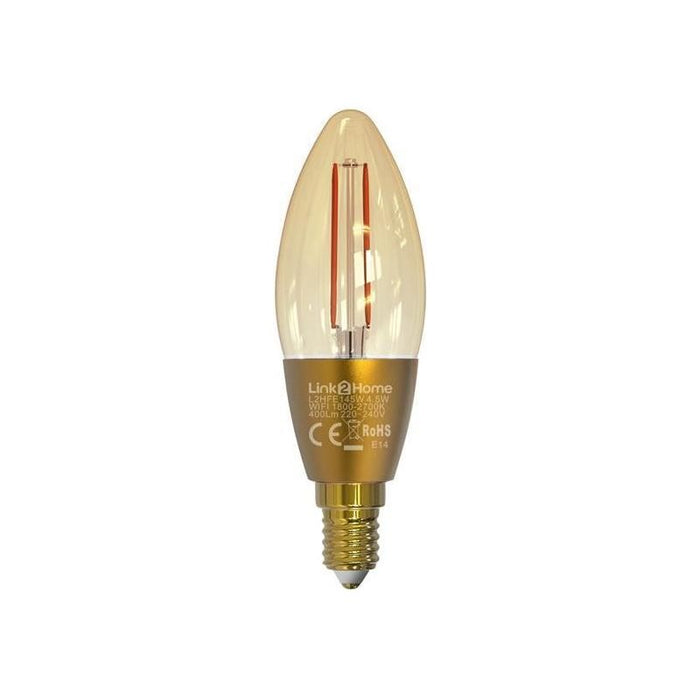Link2Home Wi-Fi LED SES (E14) Candle Filament Dimmable Bulb, White 400 lm 4.5W Link2Home - Town Tools