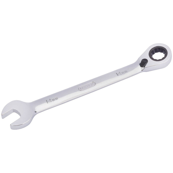 Draper HI-TORQ Metric Reversible Ratcheting Combination Spanner, 14mm Draper - Town Tools 