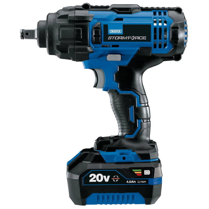 Draper Storm Force® 20V Mid-Torque Impact Wrench, 1/2" Sq. Dr., 400Nm, 1 x 4.0Ah