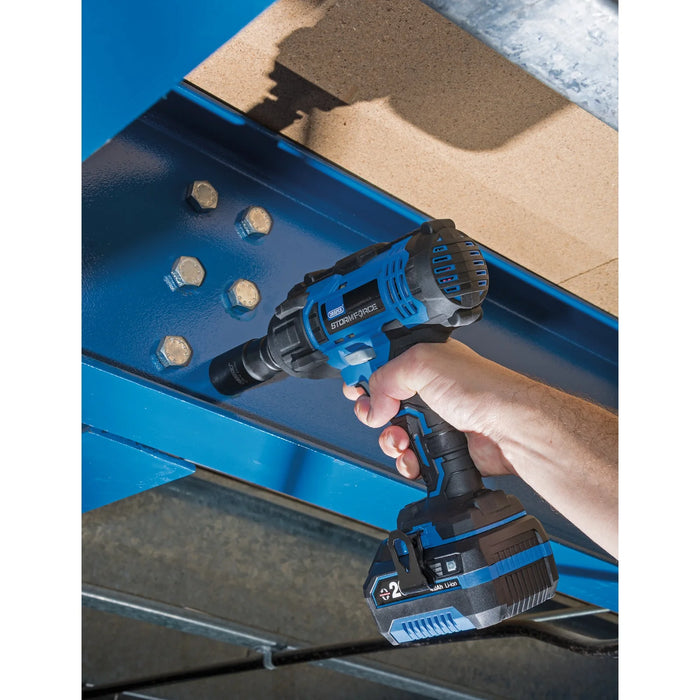 Draper Storm Force® 20V Mid-Torque Impact Wrench, 1/2" Sq. Dr., 400Nm, 1 x 4.0Ah