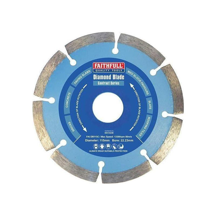 Faithfull Contract Diamond Blade 115 x 22.2mm Faithfull - Town Tools