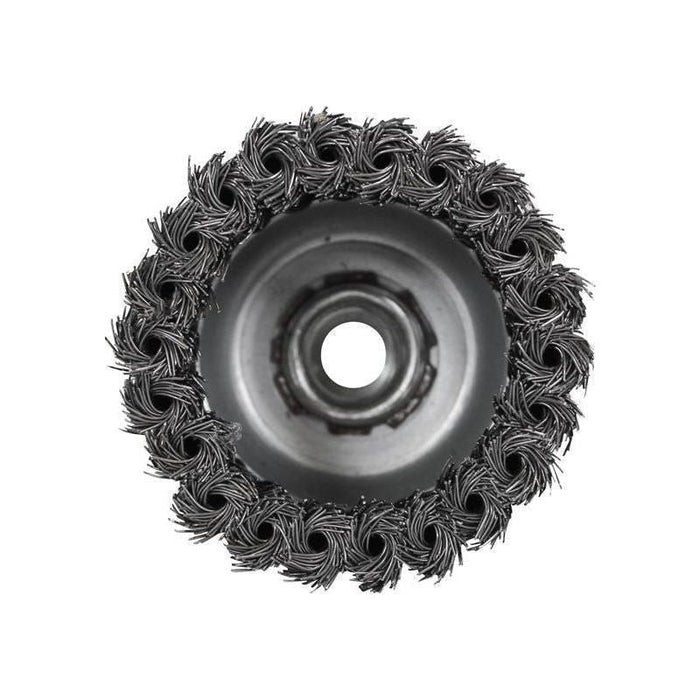 Faithfull Wire Cup Brush Twist Knot 80mm M14x2, 0.50mm Steel Wire Faithfull - Town Tools