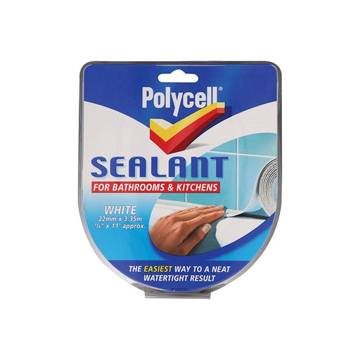 Polycell Sealant Strip Kitchen / Bathroom White 22mm Polycell - Town Tools