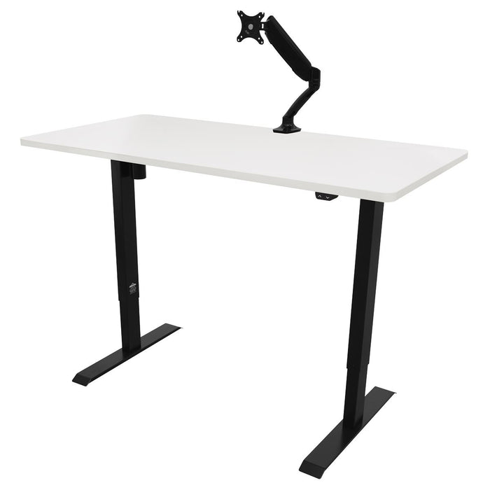 Dellonda Single Motor Adjustable-Height Electric Sit/Stand Desk - White Desktop