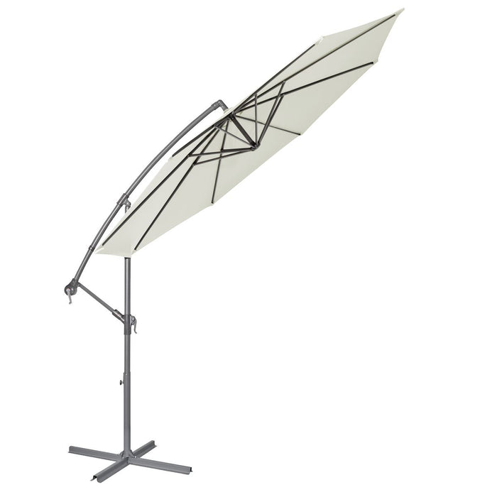 Dellonda Banana Parasol with Cover 3m - Cream DG265