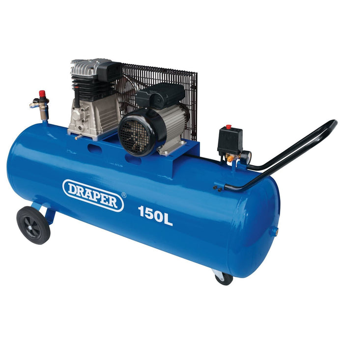 Draper Wheeled Belt-Driven Air Compressor, 150L, 2.2kW 55305 Draper - Town Tools 