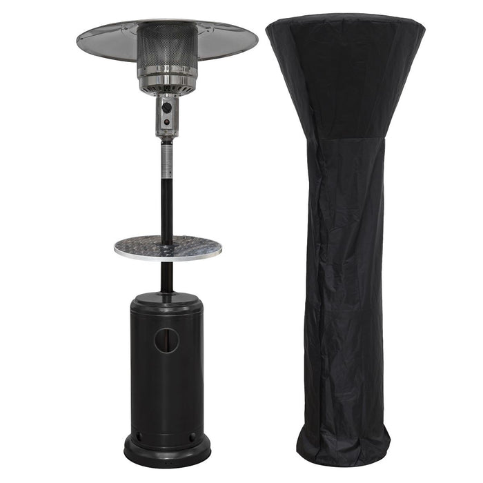 Dellonda Freestanding Gas Patio Heater 13kW  Wheels Table  Water-Resistant Cover