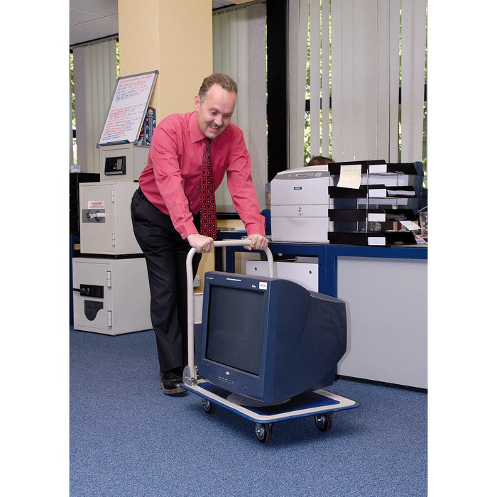 Draper Platform Trolley with Folding Handle, 630 x 480 x 850mm, 150kg - FRT