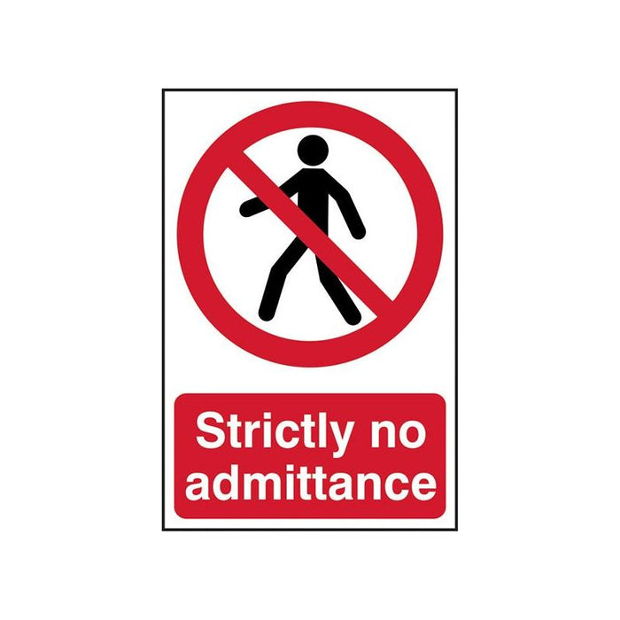 Scan Strictly No Admittance - PVC Sign 200 x 300mm Scan - Town Tools
