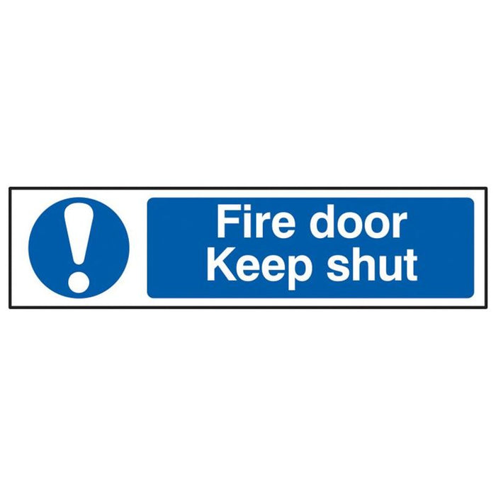Scan Fire Door Keep Shut - PVC Sign 200 x 50mm Scan - Town Tools
