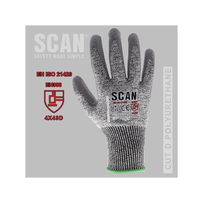 Scan PU Palm Cut D Gloves - XL (Size 10) Scan - Town Tools