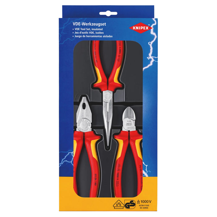 KNIPEX 00 20 12 VDE Electro Set, 3 Part - 00 20 12