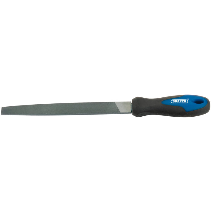 Draper Engineers Flat Second Cut File with Soft Grip Handle, 200mm - 8106B