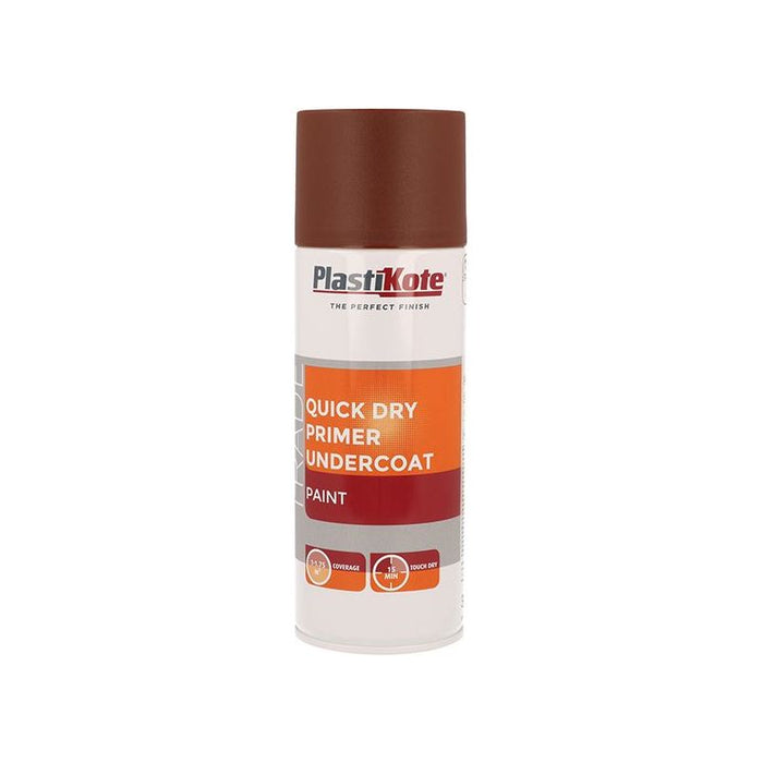 Plastikote Trade Quick Dry Primer Spray Red Oxide 400ml PlastiKote - Town Tools