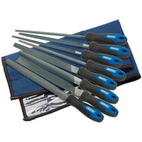Draper Soft Grip Engineers File and Rasp Set, 200mm, Blue (8 Piece) - 8106B/8