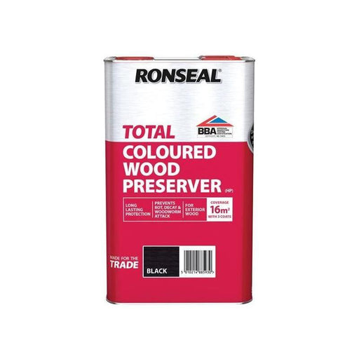 Ronseal Trade Total Wood Preserver Black 5 litre Ronseal - Town Tools