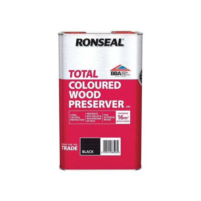 Ronseal Trade Total Wood Preserver Black 5 litre Ronseal - Town Tools