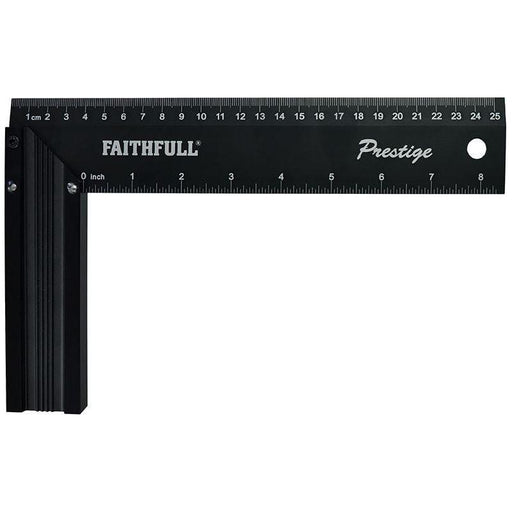 Faithfull Prestige Try Square Black Aluminium 250mm (10in) Faithfull - Town Tools