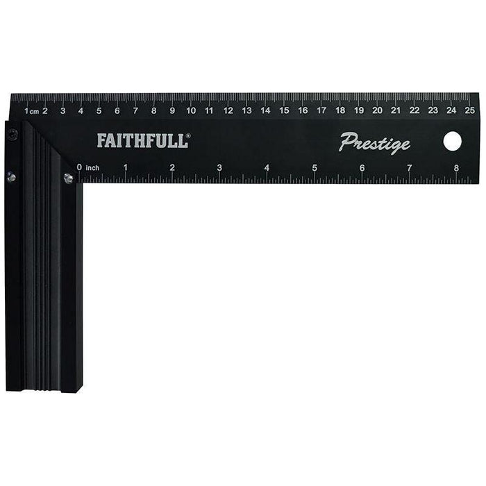 Faithfull Prestige Try Square Black Aluminium 250mm (10in) Faithfull - Town Tools