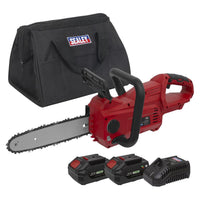 Sealey Cordless Chainsaw 25cm 20V SV20 Series Kit  2 Batteries CP20VCHSKIT