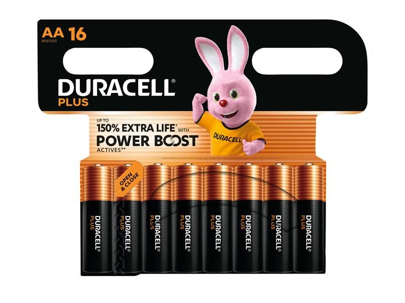 Duracell AA Cell Plus with Power Boost Batteries (Pack 16) Duracell - Town Tools